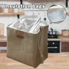 Portable Cotton And Linen Aluminum Foil Thickened Meal Box Insulated Bag Lunch Adult Student RERI889 Storage Bags