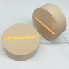 3D Ночная световая основание для акрилового теплого прохладного белого лампы, лампа