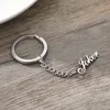 Keychains Mumuxing stainless steel key ring for men and women, single jewelry with customized name, fashion accessories