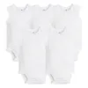 5 PCS/LOT né bébé vêtements été sans manches bébé garçon fille vêtements 100% coton blanc enfants bébé body combinaisons 220307