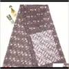 Abbigliamento Abbigliamento Tessuti di paillettes di alta qualità Tessuto di tulle africano francese Moda Materiale di pizzo netto nigeriano per la festa nuziale Drop Del