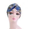 Beanie/Skull Caps Muslim Inner Hijab Cap Pullover Floral Print Lady Turban Hat Fashion Banadan Chemo Cross Female Hair Accessories Pros22