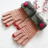 Five Fingers Gloves Women's Winter Touch Screen Warm Elastic Knitted Wool Knit Crochet Full Finger Glove Thickp