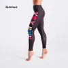 Qickitout Sommer Frauen Leggings Schwarzer Hintergrund Bunte Brief Gedruckt Hohe Taille Lange Hosen Sexy Casual 210925