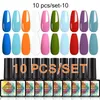 Nail Gel Parkson 10st polsk set glitter semi permanent hybrid lack suga av UV LED-konst manikyr naglar