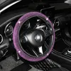 Coberturas para volante universal 38 cm para carro colorido diamante conjunto de protetores macios acessórios para mulheres