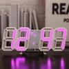 Horloge numérique 3D led stéréo horloge murale bureau cuisine salon chambre silencieux électronique multifonctionnel LED réveil DHL gratuit