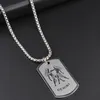 Twelve Zodiac Sign Dog Tag Necklace Men Hip Hop Stainless Steel Pendants Charm Star Sign Choker Astrology Necklaces Fashion Jewelry Will and Sandy