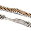 Bracelets de montre 316L Argent 2 Tons Or Solide Courbe Fin Jubilé Bande Bracelet Bracelet Fit For259Y