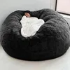 Stol täcker d72x35in jätte päls bönpåse täcker stor rund mjuk flux faux beanbag lat bäddsoffa vardagsrum möbler dropp1214524