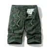 Luulla Men Summer Casual Vintage Classic Pockets Cargo Shorts Outwear Fashion Twill Cotton Camouflage 210713