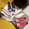 Sapatos sem cadarço AAA FamtiYaa para mulheres Sapatilhas de balé rasas para mulher Sapato raso feminino bordado vermelho 2020 moda primavera verão