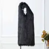 Autumn And Winter Fur Coat Vest Slim Sleeveless Medium Long Wool Imitation Women's Wear 211213