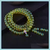 Beaded, Armband Smycken Mexikansk Vattenrening Blå 108 Bön Pärlor, Bivax Amber Armband för män och kvinnor Strands Drop Delivery 2