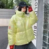 Женская зимняя часть хлопчатобумажного пальто большой размер армии зеленая молния большая карманная куртка женский утолщение теплые с капюшоном пиджаки Parkas 210514
