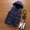 Jaqueta Masculina Colete Sem Manga Para Baixo Casacos Com Capuz Grossos Homme Masculino Trabalho Colete Gilet Quente Colete Inverno 211126