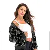 Women Bomber Jacket 2022 Autumn Winter Loose Printting Coats Jackets For Casual Black White Ladies Outerwear Women's