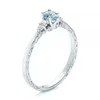 Wedding Rings UFOORO Elegant Silver Jewelry Sky Blue Crystal Pear Cut Water Drop Shape Zircon Ring For Woman Party Gift Finger