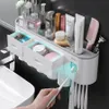 Creative toothbrush rack free punch storage mouthwash brushing cup wall-mounted bathroom automatic toothpaste squeezer in stock DHL a39 a49