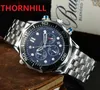 Mens Multi Funcitonal Quartz Watches Stopwatch 42mm Full Stainless Steel Wristwatches Sapphire Luminous Watch 공장 Montre de Lu301f