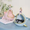 INS Blowing Bubble Girl Table Storage Tray Decorative Top Adornment Lovely Fairy Container Desktop Box for Jewelry Stationery 210924