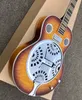 6 ciąży Dobro gitara z korea Montaż, model Hofner, Sunburst Top, Super Water Ripple Back, Resonator Steel Metal Top Mini Humbucker