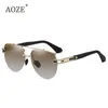 AOZE Fashion Cool GRAND-EVO TWO Style Occhiali da sole polarizzati Pilot Men Design unico del marchio