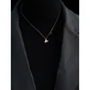 Pendant Necklaces Paper Airplane Shape Shiny Ladies Necklace Exquisite Silver Fashion Clavicle Chain Wedding Party Jewelry Bridesmaid Gift