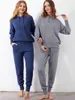 Colorfaith 2020 outono inverno mulheres conjuntos 2 peças camisola com capuz pulôveres longas calças trechos quentes senhora tracksuit ternos ws1223 y0625