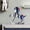 Wu Chen Long Nordic Painting Dog Horse Art Sculpture抽象的な動物像置物樹脂工芸品家の装飾ギフトR5961