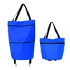 In 1 Foldable Shopping Cart Collapsible Two-Stage Zipper Folding Bag With Wheels 66CY Storage Bags