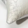 Klassischer grau-weiß bestickter Kissenbezug 45 x 45 cm, dekorativer Kissenbezug für Wohnzimmer, Sofa, Couch, Dekokissenbezug, 45 x 45 cm, 210401