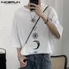 Homens camisetas Verão Impressão Homens Camiseta Streetwear O Pescoço Manga Curta Casual Básico Tee Tops Respirável Solto 2021 Camiset287e