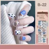 24 unids/caja manicura falsa corta/larga prensa en uñas ABS uñas artificiales para mujeres con pestañas adhesivas