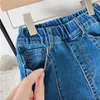 Jeans Baby Meisjes Bell Bottom 2022 Mode Koreaanse stijl Prinses Bow-knoop Pearl Spleet Uitlopende Broek Kinderen Denim Broek