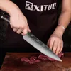 Sprzedaż zestaw noży szefa kuchni laserowy wzór damasceński noże kuchenne ostry japoński nóż santoku tasak krojenie nóż introligatorski drop shipping fabryka hurtowa