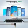 Type C to 3.5mm headphone jack aux audio cables flexible spring wire adapter for samsung android smartphones