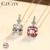 CZCITY 925 Sterling Sier Morgan Stone Collier De Luxe Plaqué Or Blanc Topaze Pendentif Collier