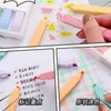 Highlighters 6pcs Sweet Color Marker Highlighter Pens Set Dual Ended Soft Brush Dots Spot Liner For Drawing Painting Office School F290