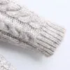 겨울 여성의 프랑스 와이트 - 스트랜드 니트 스웨터 터틀넥 스트레이프 스웨터 여성 느슨한 스웨터 210520