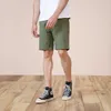 夏の古典的なショートパンツ男性の小さな弾性基本的なソリッドクオリティ膝丈の衣服洗いズルース210716