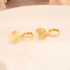 18 k gul solid guld hjärta dangle ljuskrona örhängen kvinnor / flicka, kärlek trendiga smycken för afrikansk / arab / Mellanöstern gåva