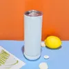 Atacado !!! 20 onças de sublimação Bluetooth coqueiro reto copo de copo de 5 cores de áudio aço inoxidável xícara de música criativa caneca de parede dupla com tampas