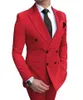 2021 Nuovo abito da uomo beige 2 pezzi doppiopetto bavero piatto slim fit smoking casual per matrimonio (giacca + pantaloni) X0909