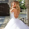 Vestido de casamento moderno bola branca com laço chão comprimento tulle backless país noiva vestidos 2021 elegante robe de mariage femme vestidos noiva