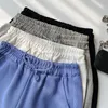 Sweat Casual pants women's summer Korean style high waist gray sports female loose drape wide leg 210420
