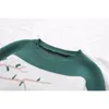 H.SA Dames Cartoon Trui Jumpers Dieren Gedrukt Groene Pullovers en Knit Tops Kawaii Winter Kleding 210417