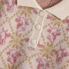 Frauen Tier Jacquard Pullover Knopf Dekoration Kurzarm Elegante Chic Damen Strick Hemd Mode Pullover Top 210520
