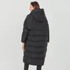 Losse lange parka's voor dames met capuchon, kraag, mouw, casual zwarte oversized katoenen jas, dames wintermode 210524