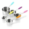 5 измерительных чашек и 5 измерительных ложек, цветная ручка, премиум из нержавеющей стали, первый выбор для выпечки кухни (10 шт.) 1906 v2